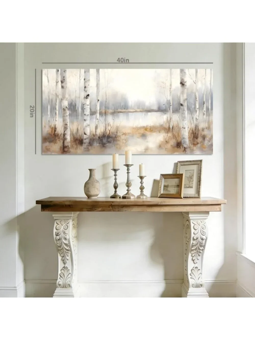 Watercolor Birch Tree Forest Canvas Art - Nature Landscape Print for Home Decor